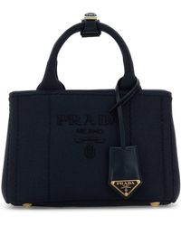 Prada - Dark Canvas Shopping Bag - Lyst