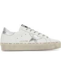 Golden Goose - White Leather Hi Star Sneakers - Lyst