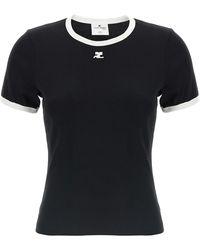 Courreges - T-shirt du contraste de signature des cours - Lyst