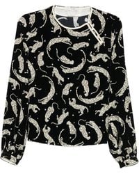forte_forte - Printed Velvet Blouse - Lyst