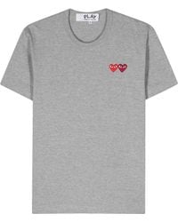 COMME DES GARÇONS PLAY - U T-Shirt Double Burgundy Emblem Knit Axt226051 - Lyst