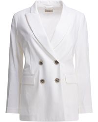 Herno - Double-breasted Blazer Jackets And Coats White - Lyst