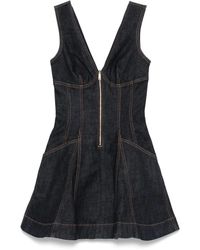 Self-Portrait - Dress With Bustier Neckline And Zip Deta - Lyst
