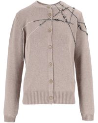 Fabiana Filippi - Mocha Strass Embroidered Cardigan - Lyst