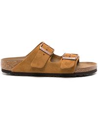 Birkenstock - Sandales Plates Arizona En Daim - Lyst
