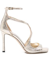 Jimmy Choo - Azia Leather Heel Sandals - Lyst
