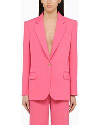 Stella McCartney - Stella Mc Cartney Pink Single Breasted Jacket In Wool - Lyst