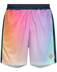 CASABLANCA - Shorts With Faded Effect And Logo - Lyst