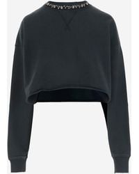 Golden Goose - Golden Gans kurzes Baumwoll -Sweatshirt mit Dekoration - Lyst