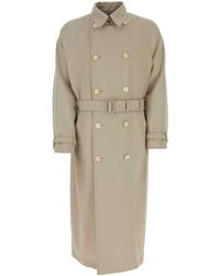 Prada - Cappuccino Gabardine Trench Coat - Lyst
