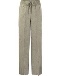 Peserico - Pantalones de ajuste suelto en lienzo de lino puro liviano - Lyst