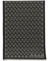 McQueen - Wool Cotton Silk Scarf - Lyst