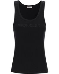 Moncler - Top de camiseta acanalada sin mangas - Lyst