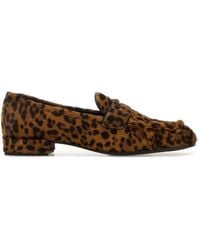 Prada - Printed Calf Hair Loafers - Lyst