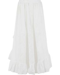 Zimmermann - 'daylight' Lange Rok In Witte Katoenmix - Lyst