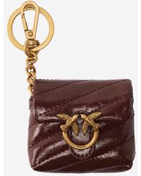 Pinko - Glossy Leather Airpods Love Bag - Lyst