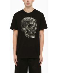 Alexander McQueen - Alexander Mc Queen Black Cotton T Shirt With Print - Lyst