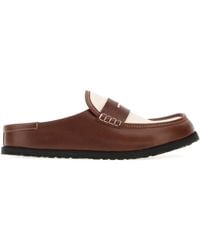 Birkenstock - Two Tone Canvas And Nappa Leather Naples Slippers - Lyst