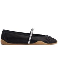 Giuseppe Zanotti - Silk Satin Rhinestone Flat Shoes - Lyst