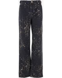 Just Cavalli - Stretch Cotton Pants With Animal Print - Lyst