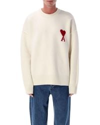 Ami Paris - Pullover beige - Lyst