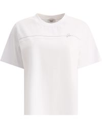 Peserico - T-shirt avec des détails brillants - Lyst