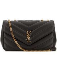 Saint Laurent - Dark Leather Medium Loulou Shoulder Bag - Lyst