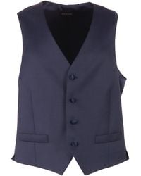 Luigi Bianchi - Virgin Wool Satin Tailored Vest - Lyst