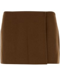 Miu Miu - Prince Of Wales Wool Midi Skirt - Lyst