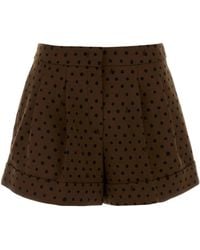 Fendi - Printed Stretch Wool Blend Shorts - Lyst
