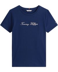 Tommy Hilfiger - T Shirt Con Logo Ricamato - Lyst