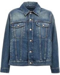 MM6 by Maison Martin Margiela - Layered Denim Jacket Giacche Blu-Donna - Lyst