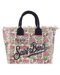 Mc2 Saint Barth - Vanity Canvas -Tasche mit Blumendruck - Lyst