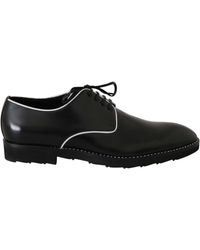 Dolce & Gabbana Black Leather Lace Up Dress Derby Shoes for Men | Lyst