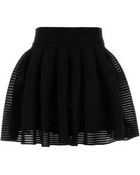 Alaïa - Mini Skirt With Embroidered Viscose Blend - Lyst