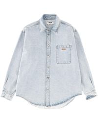 MSGM - Shirt With Embroidered Logo - Lyst