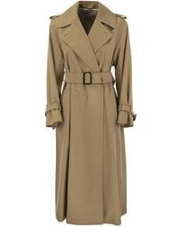 Weekend by Maxmara - Giottra Double Breasted Trench Coat In Water Repellent Gabardine - Lyst
