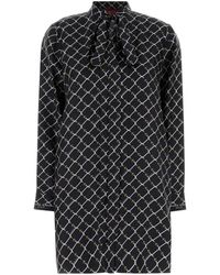 Gucci - Horsebit Print Silk Twill Dress - Lyst