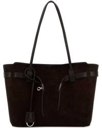 Balenciaga - Dark Brown Suede Medium Bel Air Shopping Bag - Lyst