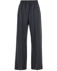 Brunello Cucinelli - Wool Wide-Leg Trousers - Lyst