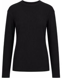 LA ROSE - Long Sleeve Ribbed T Shirt - Lyst