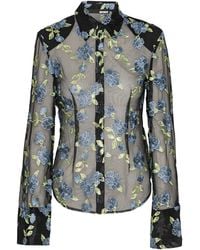ROTATE BIRGER CHRISTENSEN - Roteer Camicia In Tule Con Ricami - Lyst