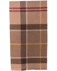 Barbour - Karierter Schal Mit Fransen - Lyst