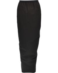 Rick Owens - Soft Cotton Long Skirt With Back Split - Lyst
