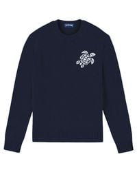 Vilebrequin - Organic Cotton And Cashmere Crew Neck Sweater With Turtle Logo - Lyst