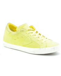 Philippe Model - Schoenen ,Geel ,Leer Leren Gymschoenen - Lyst