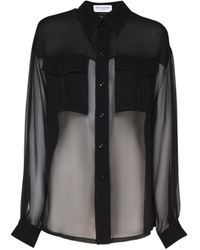 Saint Laurent - Chemise de mousseline en crêpe de soie - Lyst
