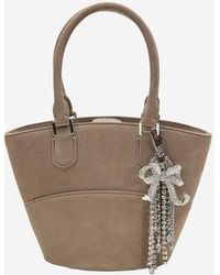 Self-Portrait - Suede Leather Bag With Pendants - Lyst