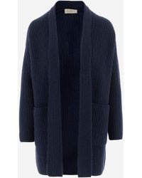 Bruno Manetti - Cashmere Cardigan With Ribbed Knit - Lyst