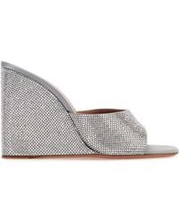AMINA MUADDI - Embellished Satin Lupita Mules - Lyst